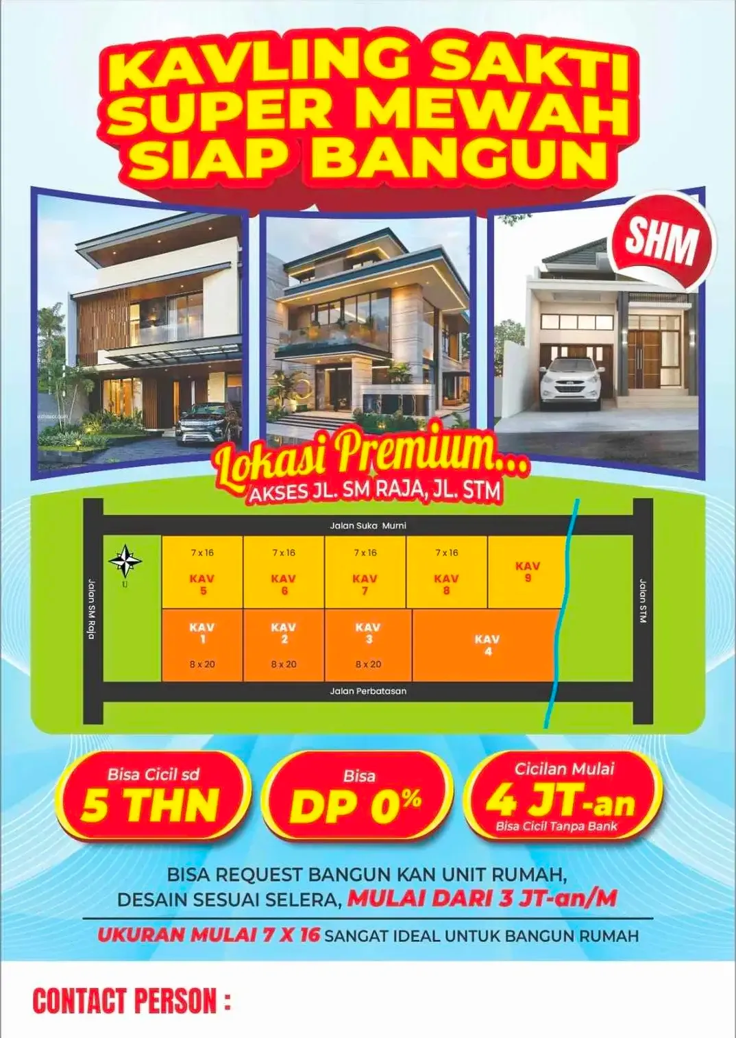 Site Plan Kavling Tanah Jalan Suka Murni Medan - Denah 9 Kavling dengan Akses 4 Jalan: SM Raja, Perbatasan, Sei Batuan, dan Suka Murni - DAGANGAN BISNIS